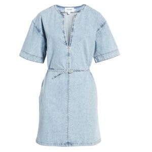 FRAME Kaftan Denim Mini Dress Size Small